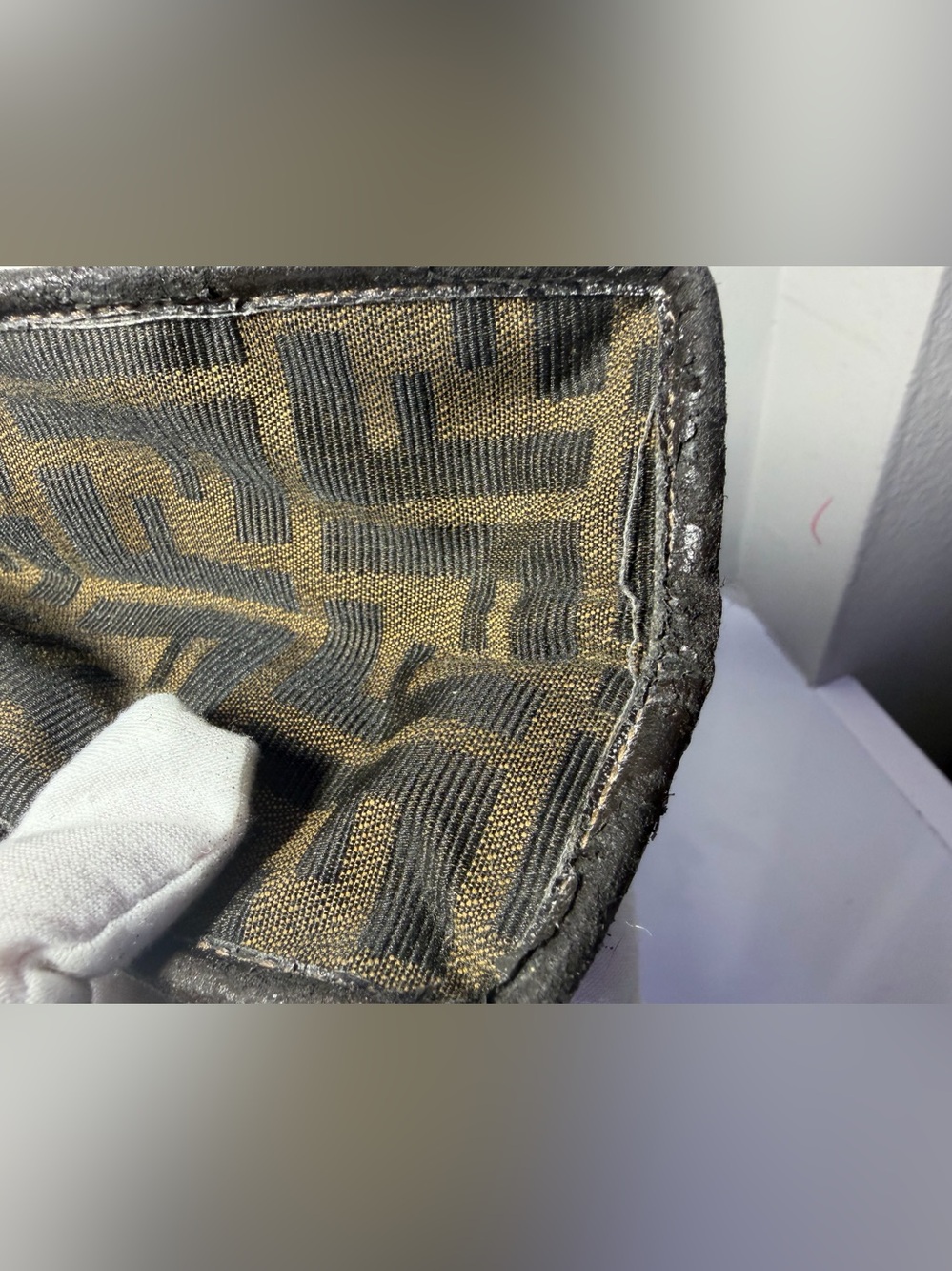 Fendi Brown Monogram Canvas Clutch with Dark Brown Trim (Fair) - Picture 7 of 16